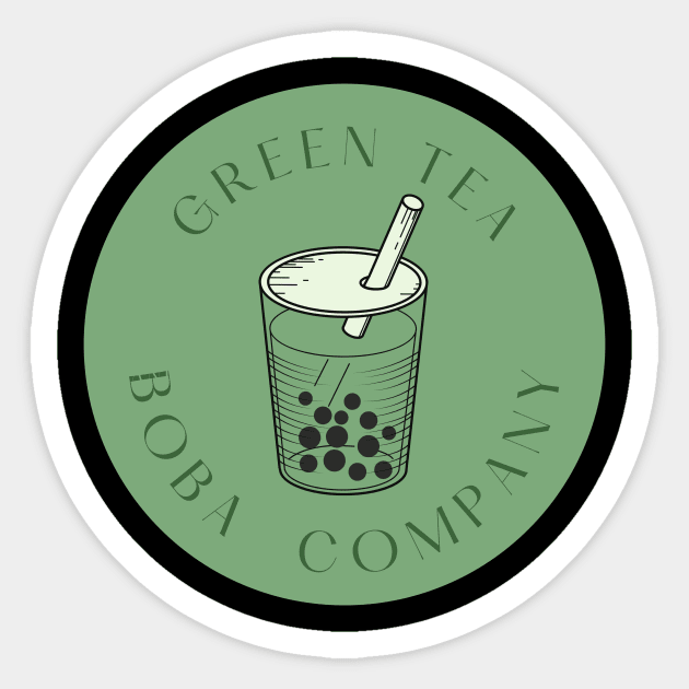 Green Tea Boba Company Design Sticker by greygoodz